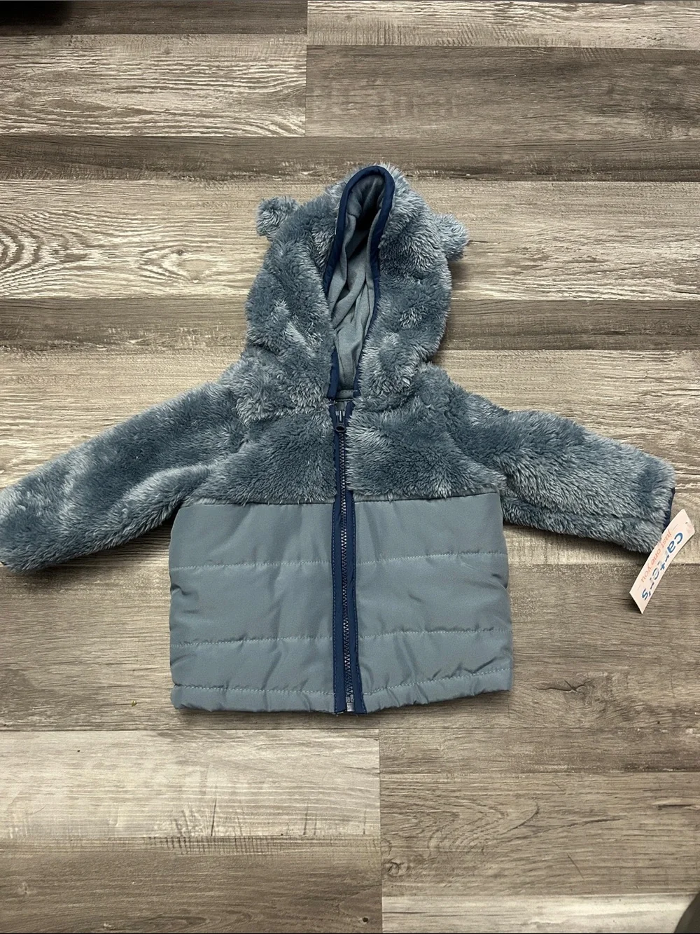 Carter's Blue Sherpa-Trim Puffer Jacket with Hood